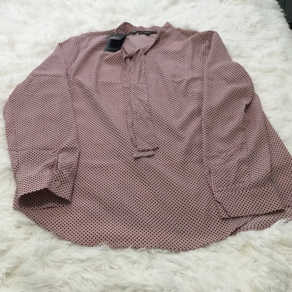 Adrianna Papell - Pink Polka Dot Blouse - Picture 6 of 8